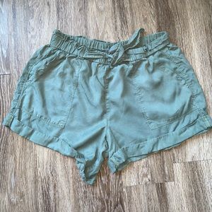 Army Green Paperbag Shorts